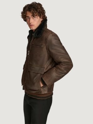 Men’s Julian Brown Faux Shearling Aviator
