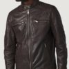 Men’s Lance Moto Brown Leather Jacket - Image 2