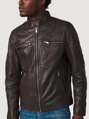Men’s Lance Moto Brown Leather Jacket