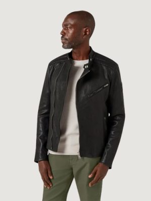 Men’s Lander Black Leather Oulton Jacket