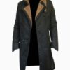 Men’s Leather Blade Cotton Runner Black Long Coat