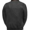 Men’s Leather Jacket Black Moto Bomber - Image 2