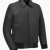 Men’s Leather Jacket Black Moto Bomber