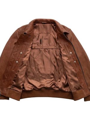 Men’s Leather Jacket Brown Moto Bomber