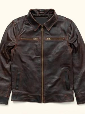 Men’s Legacy Brown Leather Biker Jacket