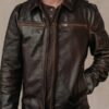 Men’s Legacy Brown Leather Biker Jacket
