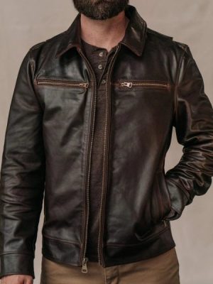 Men’s Legacy Brown Leather Biker Jacket