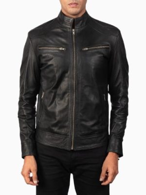 Men’s Mack Black Leather Biker Jacket