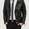 Men’s Matt Black Motorcycle Leather Biker Jacket