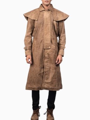 Men’s Maverick Brown Leather Duster