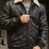 Men’s Maverick Leather Black Bomber Jacket