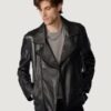 Men’s Morris Embellished Black Leather Moto Jacket