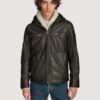 Men’s Nico Hooded Black Racer Jacket