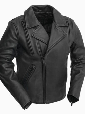 Men’s Night Rider Motorcycle Black Leather Jacket