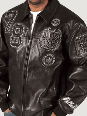 Men’s American Rebel Black Pelle Pelle Studded Jacket