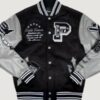 Men’s Pelle Pelle World Famous Black Wool and Leather Varsity Jacket