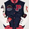 Men’s Pelle Pelle World Famous Navy Wool and Leather Varsity Jacket