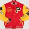 Men’s Pelle Pelle World Famous Red Wool and Leather Varsity Jacket