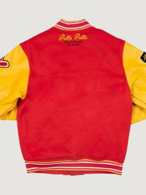 Men’s Pelle Pelle World Famous Red Wool and Leather Varsity Jacket