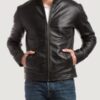 Men’s Premium Black Cafe Racer Leather Jacket