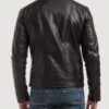 Men’s Premium Black Cafe Racer Leather Jacket - Image 2