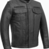 Men’s Raider Motorcycle Black Leather Jacket