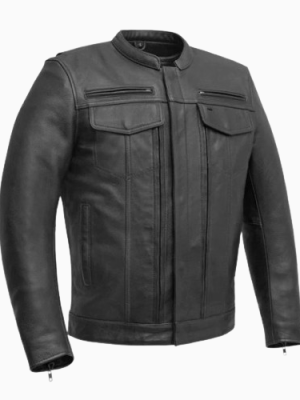 Men’s Raider Motorcycle Black Leather Jacket