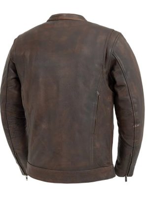 Men’s Raider Motorcycle Brown Leather Jacket