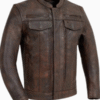 Men’s Raider Motorcycle Brown Leather Jacket