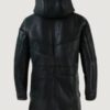 Men’s Real Hood Duffle Jacket Black Fur Warm Winter - Image 2