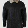 Men’s Real Shearling Sheepskin Overcoat Brown Beige Fur Warm Winter
