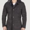 Men’s Real Sheepskin Coat Brown Vintage Classic