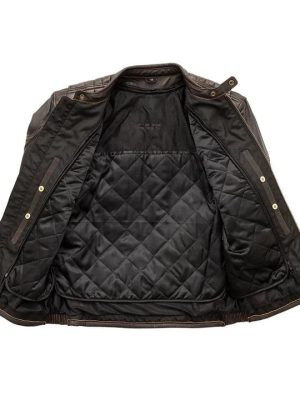 Men’s Rider Club Leather Brown Motorcycle Jacket