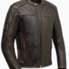 Men’s Rider Club Leather Brown Motorcycle Jacket