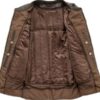 Men’s Rocky Motorcycle Brown Leather Jacket - Image 2