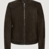 Men’s Roughout Suede Outlaw Jacket in Dark Major Brown