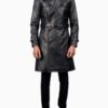 Men’s Royson Black Leather Duster Coat