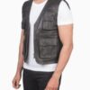 Men’s Safari Brown Leather Vest - Image 2