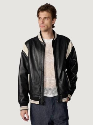 Men’s Sam Leather Black Varsity Jacket