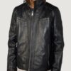 Men’s Sean Vintage Black Leather Jacket - Image 2