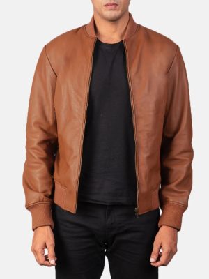 Men’s Shane Brown Leather Bomber Jacket