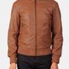 Men’s Shane Brown Leather Bomber Jacket