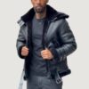 Men’s Shearling Black Aviator Double Collar