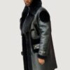 Men’s Shearling Black With Crystal Fox No Hood - Image 2