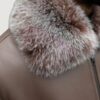 Men’s Shearling- Brown Brisa Baseball Style Bomber With Fox Fur - Image 2