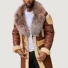 Men’s Shearling Brown Cognac With Crystal Fox No Hood