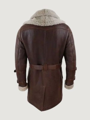Men’s Shearling Sheepskin Long Brown Jacket