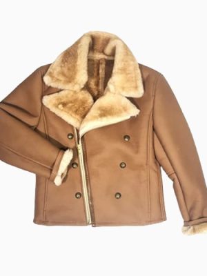 Men’s Sheepskin Brown Sleek Warm Jacket Style