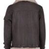 Men’s Sheepskin Pilot Fur Shearling double collar Brown Leather Jacket - Image 2