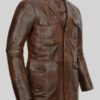 Men’s Spanish Brown Leather Blazer - Image 2